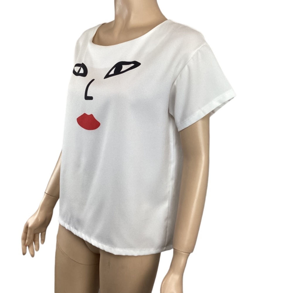Molly Bracken‎ White Mini Molly Short Sleeve Top Size Medium - Picture 2 of 7